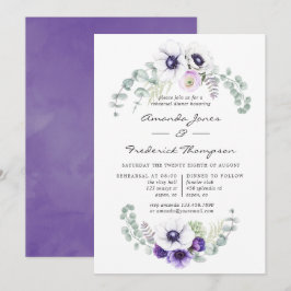 Convites Janto de Ensaio de Casamento Floral Dusty Violet