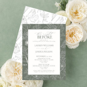 Convites Janto de Ensaio de Casamento Floral Elegant Sage G