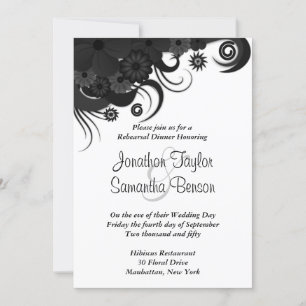 Convites Janto de Ensaio de Casamento Floral Negro Convida