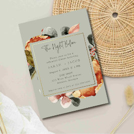 Convites Janto de Ensaio de Casamento Floral Sage Green