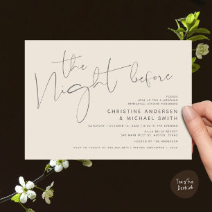 Convites Janto de ensaio de casamento moderno, na noite ant