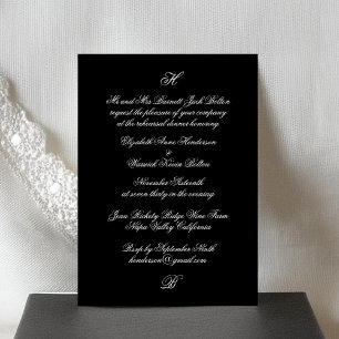 Convites Janto de ensaio de Casamento Negro do Monograma Fo