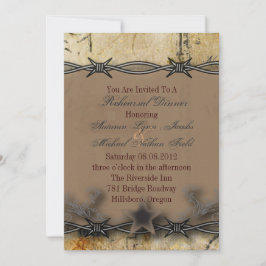 Convites janto de ensaio de casamento ocidental com arame f