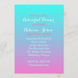 Convites janto de ensaio de casamento ombre, turquesa rosa