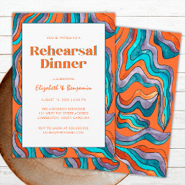 Convites Janto de Ensaio de Casamento Onda Laranja-Retro Gr