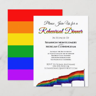 Convites Janto de Ensaio de Casamento orgulho gay Rainbow