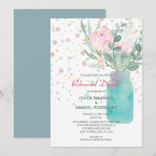 Convites Janto de Ensaio de Casamento Pastel Confetti Mason