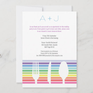 Convites Janto de Ensaio de Casamento Rainbow Cutlery Convi