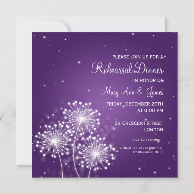 Convites Janto de Ensaio de Casamento Roxo de Verão (Frente)