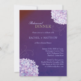 Convites Janto de Ensaio de Casamento Roxo Hydrangeas