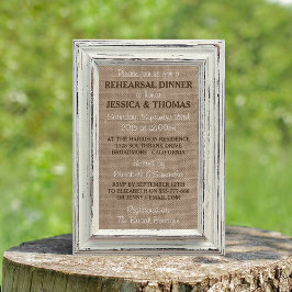 Convites Janto de Ensaio de Casamento Russo Burlap, Quadro 