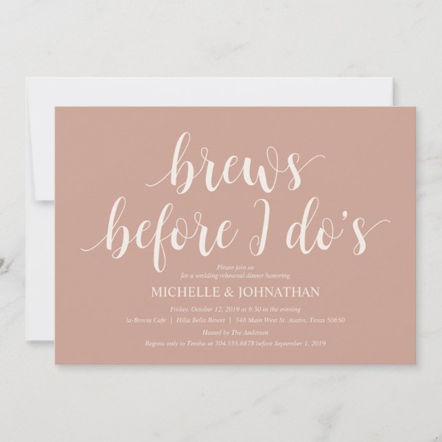 Convites Janto de Ensaio de Casamento Russo de Blush Cream (Frente)