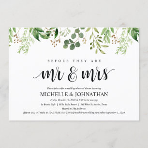 Convites Janto de Ensaio de Casamento Russo Greenery Convid