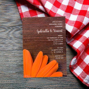 Convites Janto de Ensaio de Casamento Rustic Orange Daisy B