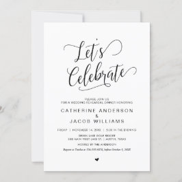 Convites Janto De Ensaio De Casamento, Simple Classy Black,