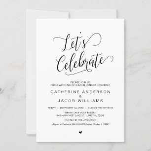 Convites Janto De Ensaio De Casamento, Simple Classy Black,