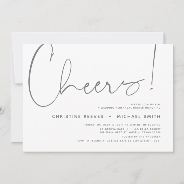 Convites Janto de Ensaio de Casamento, Tema Moderno Minimal (Frente)
