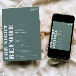 Convites Janto de ensaio de casamento verde de sábio simple