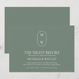 Convites Janto de ensaio de casamento verde do Monograma Sa