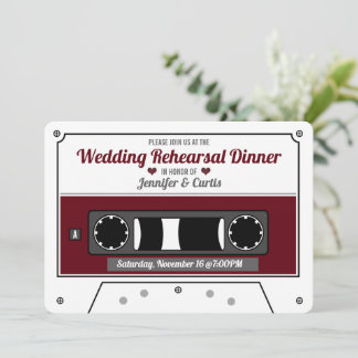 Convites Janto de Ensaio de Casamento Vermelho de Vinho em