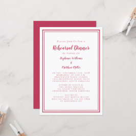 Convites Janto de Ensaio de Casamento Vermelho Magenta Simp