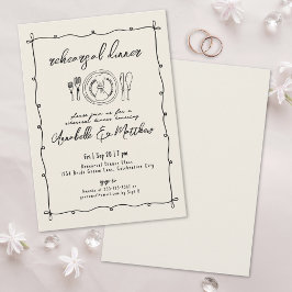 Convites Janto de ensaio de Casamento vintage desenhado à m