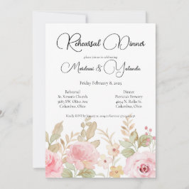 Convites Janto de Ensaio de Casamentos Florais Elegante