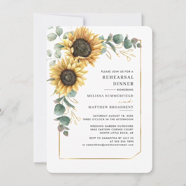 Convites Janto de ensaio de castigo de girassol (Frente)