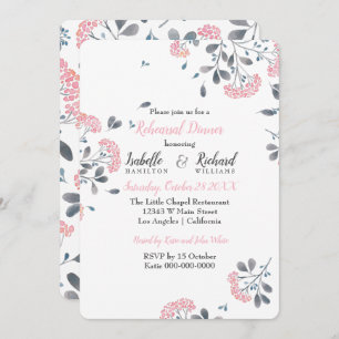 Convites Janto de ensaio de coloração aquosa rosa floral cl