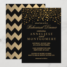 Janto de Ensaio de Confetti Preto e Dourado