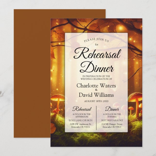 Convites Janto de ensaio de Contato de Floresta Amber Magic (Frente/Verso)