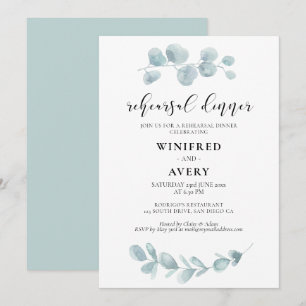 Convites janto de ensaio de cor aquática minimalista