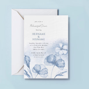 Convites Janto de Ensaio de Cor Floral da Água Dusty Blue
