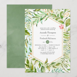 Convites Janto de ensaio de cristais geométricos com aquare