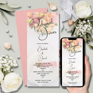 Convites Janto de ensaio de definição de Mesa Floral rosa