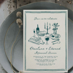 Convites Janto de Ensaio de Desenho Funcional Desenho à Mão