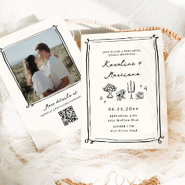 Convites Janto de ensaio de doodles desenhados à mão