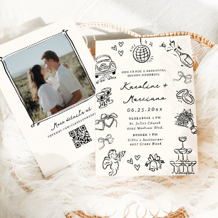 Convites Janto de ensaio de doodles desenhados à mão