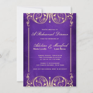 Convites Janto de Ensaio de EggPlant Dourado de Nouveau Vic