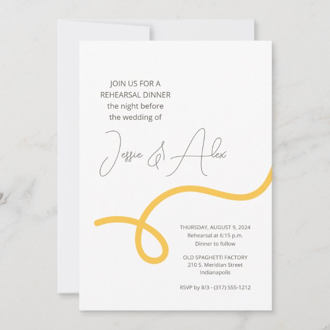 Convites Janto de ensaio de espaguete (Frente)