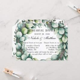 Convites Janto de ensaio de Eucalyptus em verde e sábio