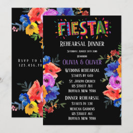 Convites Janto de ensaio de Fiesta Floral Colorida Watercol