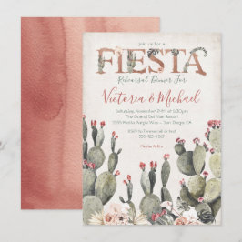 Convites Janto de Ensaio de Fiesta Mexicano Cactus Floral