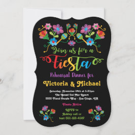 Convites Janto de ensaio de Fiesta mexicano com bordado