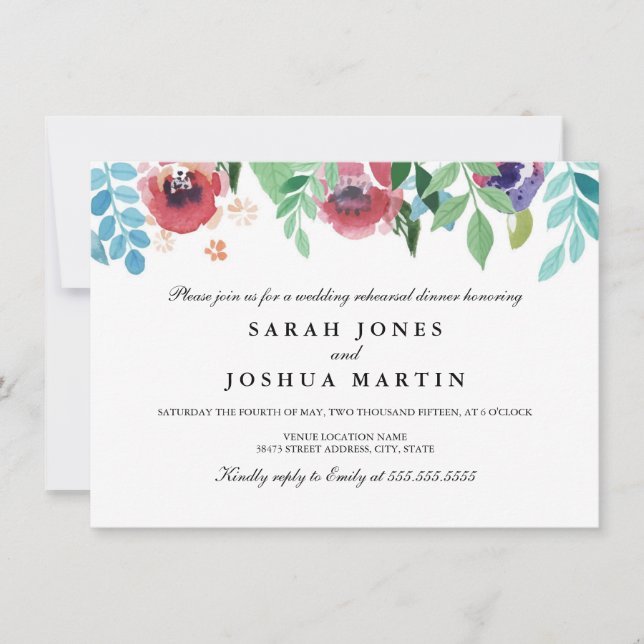 Convites Janto de Ensaio de Flores de Água bonito (Frente)