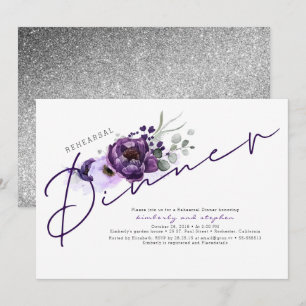 Convites Janto de Ensaio de Flores Roxas e Luminosas Pratea