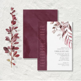 Convites Janto de ensaio de folhagem Dreamy Burgundy ID817