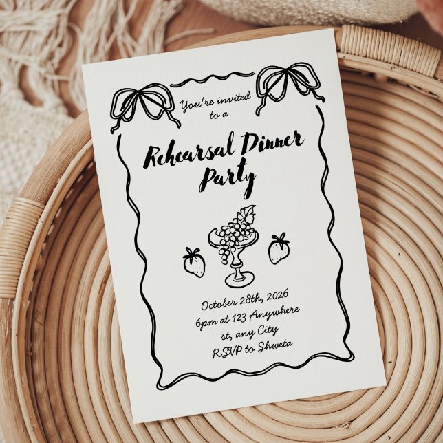 Convites Janto de ensaio de fotos em preto e branco moderno (photo rehearsal dinner invitations, black white rehearsal dinner invitations, modern rehearsal dinne)