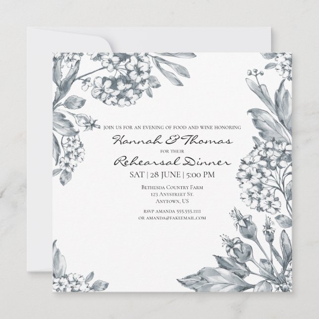 Convites Janto De Ensaio De Fraturas Botânicas Da Cinza Vin (Frente)