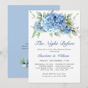 Convites Janto de ensaio de Hydrangea Azul Elegante